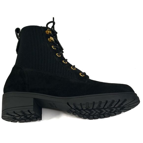 Cole Haan Camea II Waterproof Combat Boots Black Suede Womens Size 7.5B New $290 - Picture 8 of 12